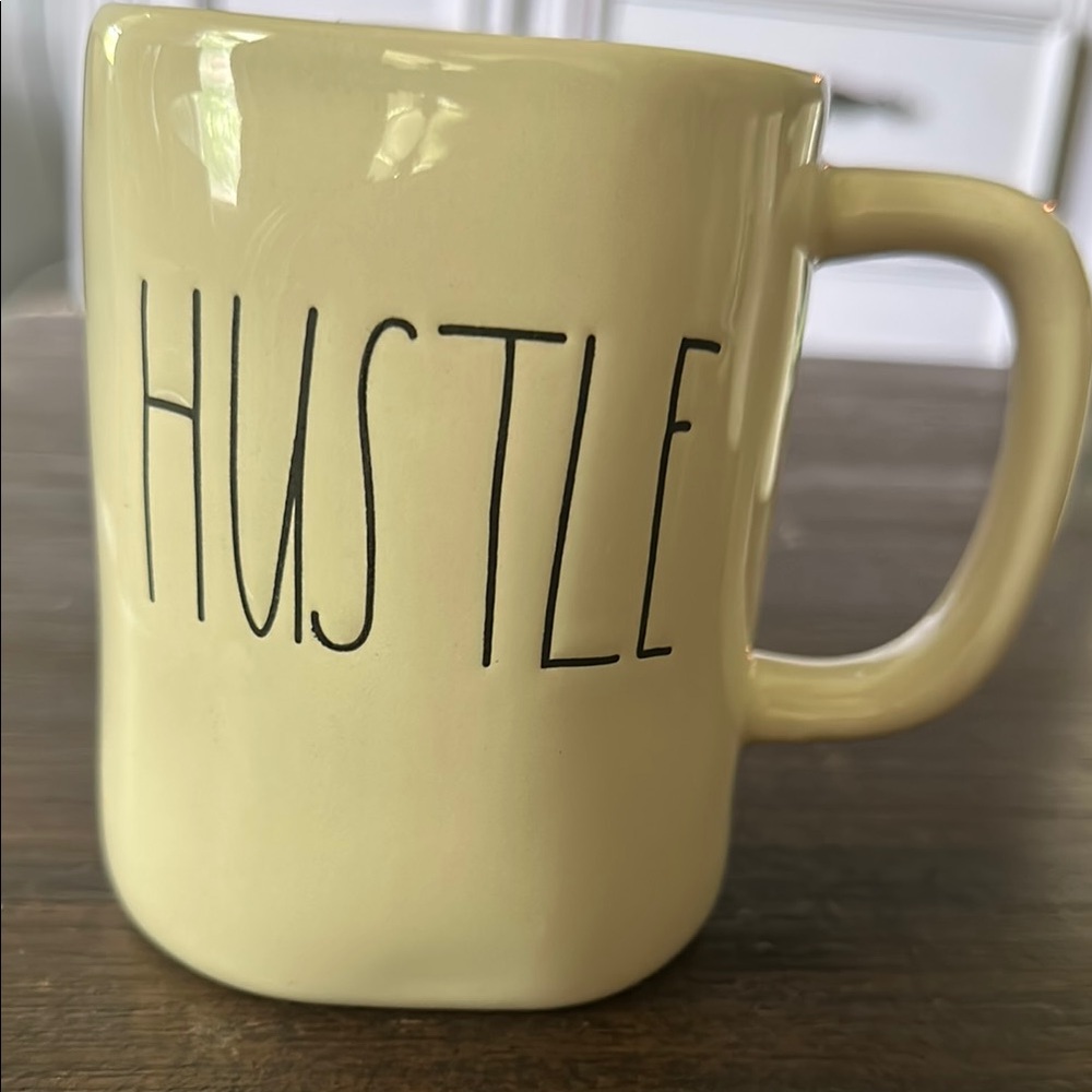 Rae Dunn Cream Ceramic Hustle Mug